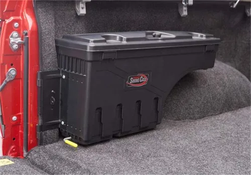 Vista 9 de UnderCover SwingCase SC400P Caja de almacenamiento para caja de camioneta Compatible con Toyota Tundra 2007 - 2021 lado del pasajero, color negro