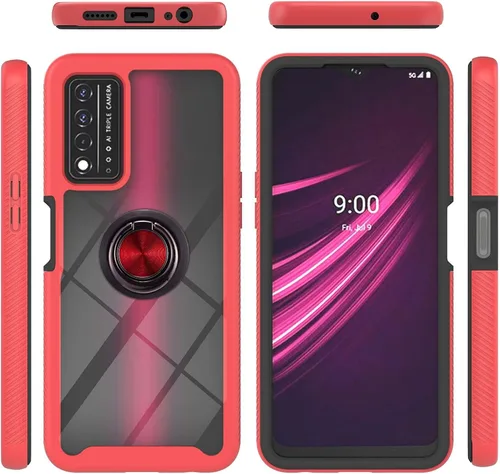 Vista 97 de Funda compatible con Xiaomi Poco X3 NFC, compatible con Xiaomi Poco X3 Pro/Poco X3 Ring Stand 3 en 1, color negro