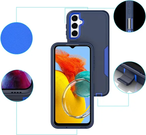 Vista 4 de Asuwish Funda para Samsung Galaxy A24 4G/5G con protector de pantalla de vidrio templado y accesorios híbridos de doble capa para celda, dura