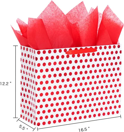 Vista 5 de Bobobag Paquete de 4 bolsas de regalo extragrandes de 16.5 pulgadas con papel de seda para el día de la madre, regalos de cumpleaños