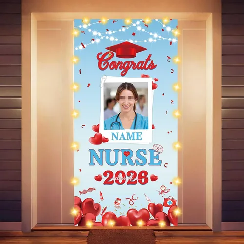 Vista 51 de Decoraciones personalizadas para fiestas de graduación 2026 – Cartel de felicitación de graduación grande – Cartel de fondo de graduación