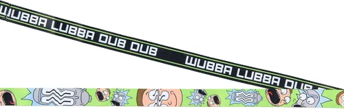 Vista 2 de Rick and Morty Wubba - Cordón Wubba con soporte para identificación, dije de goma y calcomanía, cierre de separación