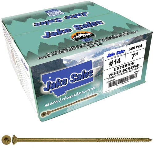 Vista 19 de Tornillo Torx/Star de madera de estrella dorada extra largo de 14 x 5 pulgadas (1 libra – 30 aprox. de tornillo) – Tornillos de madera multiusos