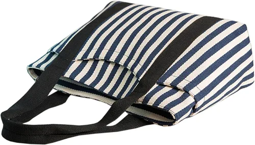 Vista 3 de Lavogel - Bolso de lona a rayas con asa superior para mujer