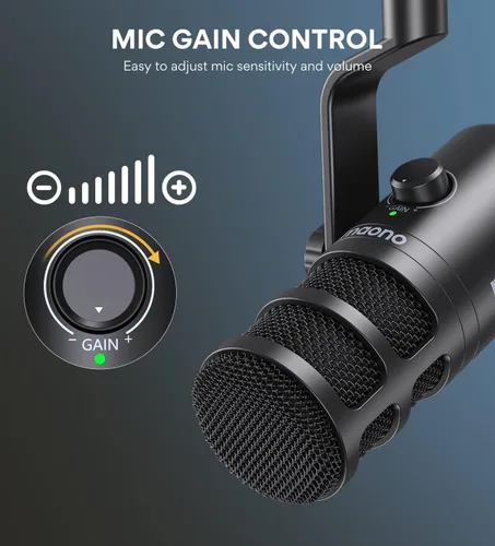 Vista 3 de MAONO PD200X Micrófono dinámico con micrófono USB PD100U para podcast, estudio, transmisión, grabación, voz