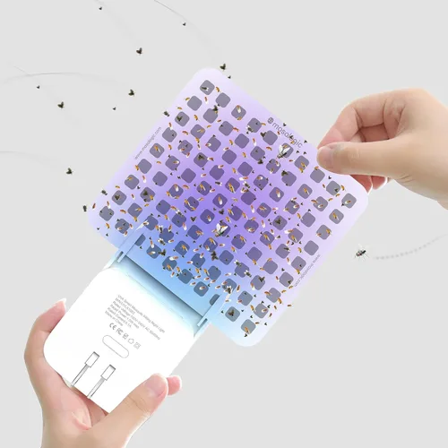 Vista 8 de Mosalogic Tarjetas de pegamento de repuesto para trampa para moscas para interiores, tarjetas adhesivas de doble cara para trampa de insectos