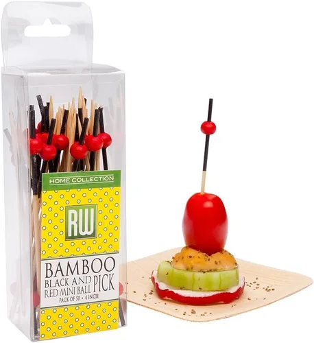 Vista 14 de Restaurantware Púas de madera de 3.5 pulgadas, 500 mini tenedores de cóctel de madera, dos púas de bambú resistentes para fiestas o catering