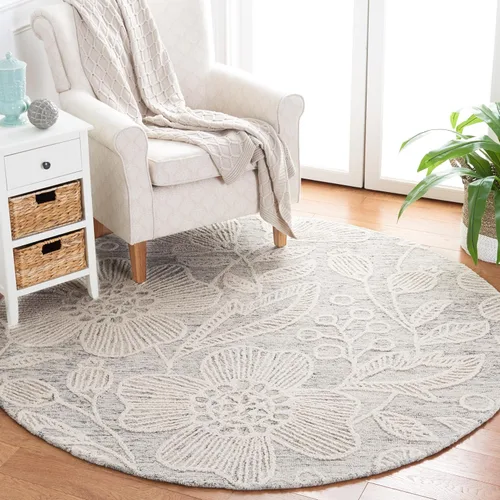 Vista 19 de SAFAVIEH Jardin Collection - Alfombra de pasillo, 2 pies 3 pulgadas x 8 pies, azul y marfil, lana floral hecha a mano, ideal para zonas de alto