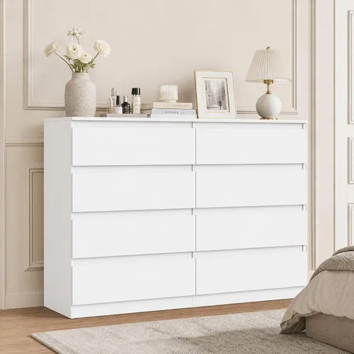 Vista 11 de Cómoda negra para dormitorio, cómoda moderna de 6 cajones con cajón profundo, amplia cómoda de almacenamiento, organizador de muebles