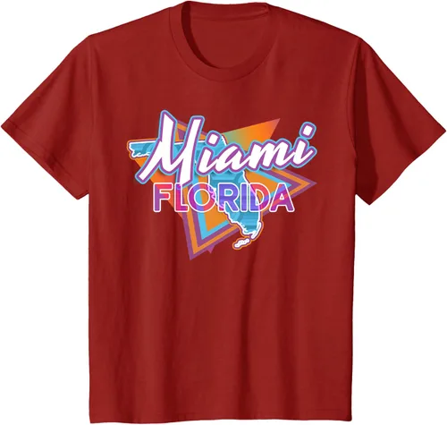Vista 26 de Camiseta retro vintage de Miami Florida, Negro, S