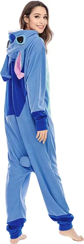 Vista 5 de Etoson Stitch Onesie Cosplay Disfraz de Halloween Unisex Animal Pijama