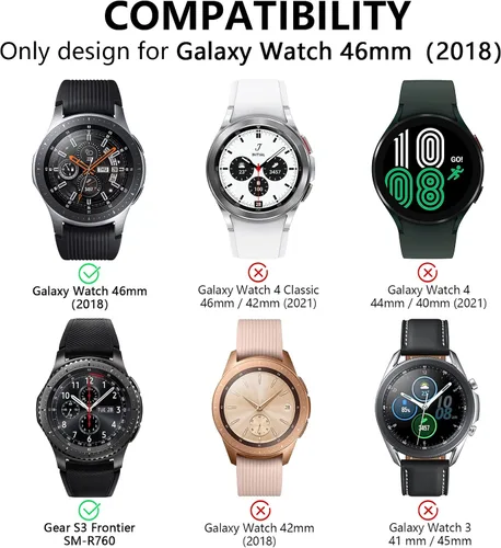 Vista 5 de Caja protectora para reloj, 46mm, poliuretano termoplástico (TPU) delgada, chapada a prueba de golpes, protección alrededor, compatible con Samsung
