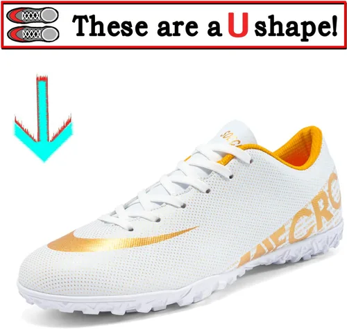 Vista 4 de Zapatos de fútbol para hombre, zapatos de fútbol profesionales de caña baja, transpirables, para interiores y exteriores, TFAG