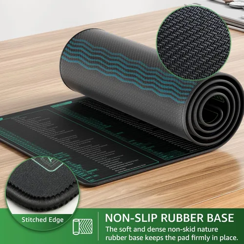 Vista 4 de KTRIO Excel Shortcuts Mousepad, Desk Mat, 31.5 x 11.8 in, XL Smooth Micro-Weave Surface, Shortcut Reference, Non-Slip Rubber Base, Durable