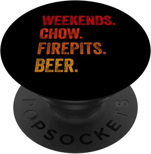 Vista 6 de Weekends Chow Firepits Beer Funny Dog PopSockets MagSafe PopGrip for iPhone