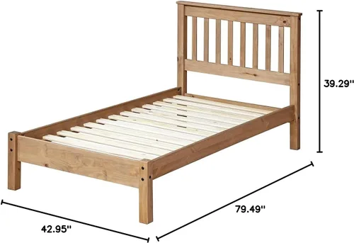 Vista 3 de Furniture Dash - Marco de cama de listones de madera - Tamaño individual - Cama de madera con cabecera - Plataforma tamaño individual - Sin ruido