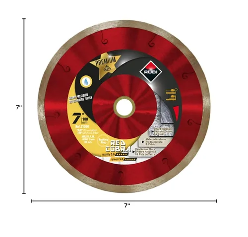 Vista 2 de Rubi Tools - Cuchilla de diamante húmedo prémium de 7" Red Cobra