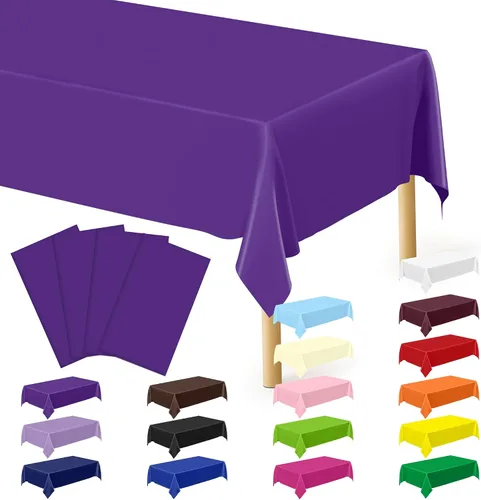 Vista 19 de Suministros de regreso a clases, 2 manteles de 108 x 54 pulgadas, manteles desechables coloridos para el primer día de escuela, rectangular