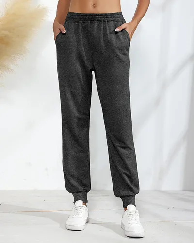 Vista 3 de Ficerd Pantalones deportivos holgados para mujer, 2 piezas, pantalones deportivos de cintura alta para entrenamiento