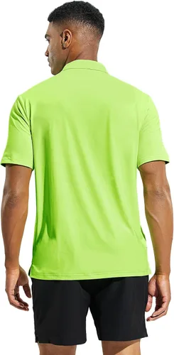 Vista 6 de MIER Polo de manga corta para hombre, protección solar, polo de golf, secado rápido