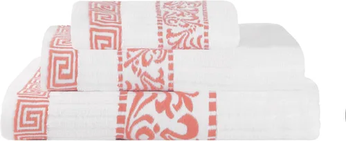 Vista 27 de Superior Juego de toallas de algodón 3 piezas, patrón griego decorativo, artículos esenciales para el hogar, toallas absorbentes, decoración