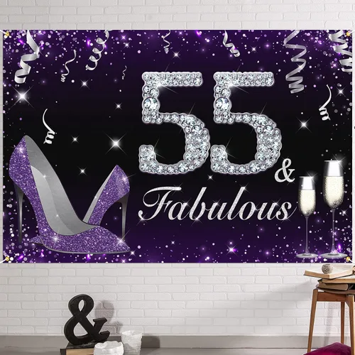 Vista 15 de HAMIGAR Fabuloso telón de fondo de cumpleaños tacones altos morados