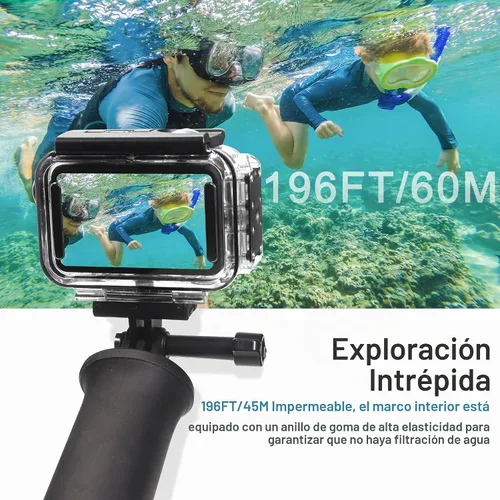 Vista 4 de FiTSTILL Funda impermeable subacuática de 196 pies/60 m con interfaz magnética de liberación rápida compatible con DJI Osmo Action 5 Pro Action 4