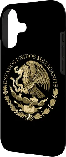 Vista 2 de Funda para iPhone 17 con escudo de armas de México en Sepia