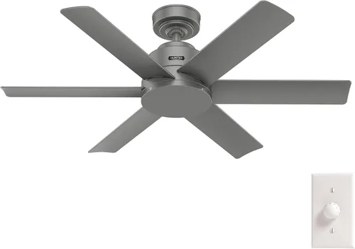 Vista 12 de Hunter 59614 Kennicott - Ventilador de techo para exterior o interior de 44 pulgadas sin luz - Ventilador de techo blanco sin luz, para patio Blanco