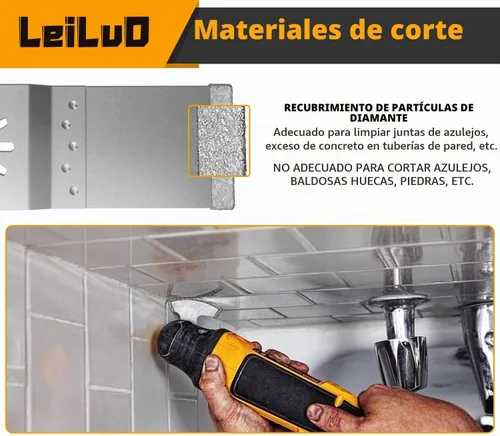 Vista 4 de LEILUO Juego de 100 hojas para múltiples herramientas, con hojas de corte para sierra oscilante para madera, universales, bolsa de almacenamiento