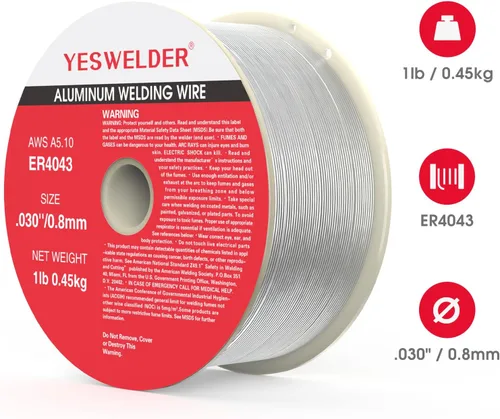 Vista 7 de YESWELDER - Alambre de soldadura de silicio y aluminio, ER4043, diámetro de 0,76 mm, carrete de 0,45 kg de plástico ABS fuerte, alambre MIG