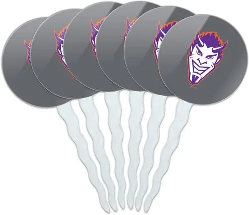 Vista 341 de Abilene Christian - Juego de 6 palillos para cupcakes con logotipo secundario