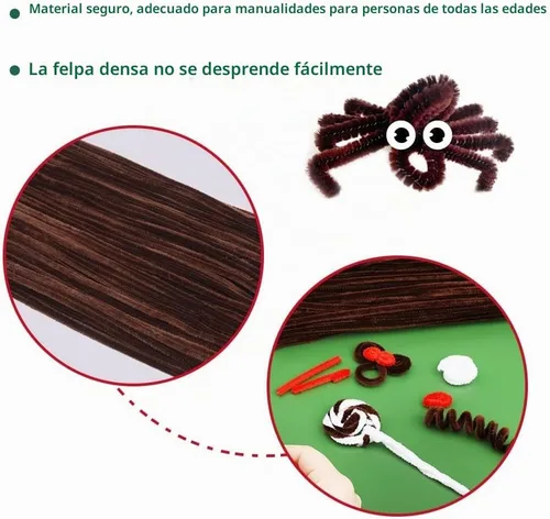 Vista 5 de 150 limpiadores de tuberías a granel, color marrón oscuro