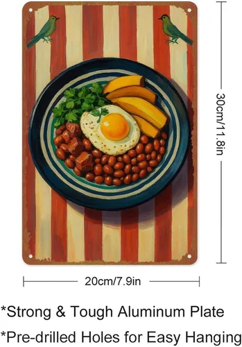 Vista 2 de Bandeja Paisa - Cartel de metal para decoración de pared de cocina, cocina, cocina, cocina, cocina, cocina, cocina, cocina, restaurante, bares