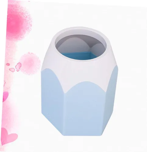 Vista 4 de Tofficu Soporte de bolígrafo de escritorio de 2 piezas para almacenamiento de brochas de maquillaje para estudiantes Bluex2 piezas