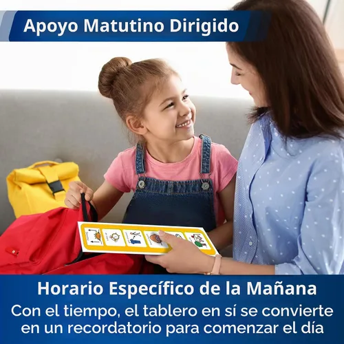 Vista 2 de Tabla de rutina matutina, horario visual para niños con autismo/TEA