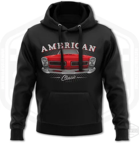 Vista 5 de 1965 GTO Tribute - Sudadera con capucha para hombre, color negro, idea de regalo para fanáticos del automóvil American Muscle S-3XL Fabricado