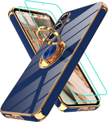 Vista 42 de Funda para Motorola Moto G 5G 2024: Funda Moto G Play 5G 2024 con 2 piezas de protectores de pantalla, soporte de anillo de rotación de 360°