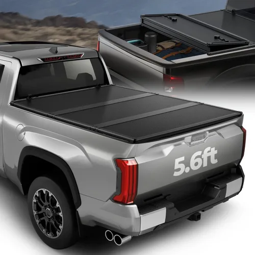 Vista 9 de Auto Dynasty - Cubierta suave de tres pliegues para plataforma de camioneta, compatible con Toyota Tundra 2014-2019, plataforma Fleetside/Styleside