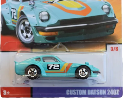 Vista 2 de Hot Wheels 1:64 Escala fundición exclusiva Heritage [Verde] Custom Datsun 240z 3/8