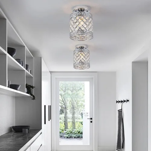 Vista 5 de Create For Life® Lámpara de Techo Empotrada de Cristal de Decoración Moderna de Estilo Mini Araña de Cristal Lámpara de Techo para Pasillo, Bar
