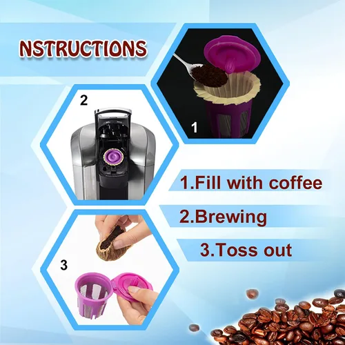 Vista 6 de Irmidi 100 filtros de papel desechables K Cup para Keurig 1.0 y 2.0, naturales
