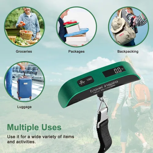 Vista 7 de Travel inspira Combo de báscula digital de equipaje y adaptador de enchufe de viaje, Combo de báscula digital de equipaje y adaptador de enchufe