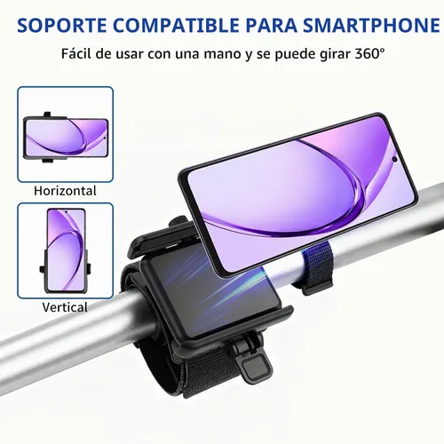 Vista 7 de Soporte para teléfono, sin bloqueo de pantalla, soporte de teléfono giratorio de 360°, bloqueo de memoria, liberación rápida, para Android, iPhone