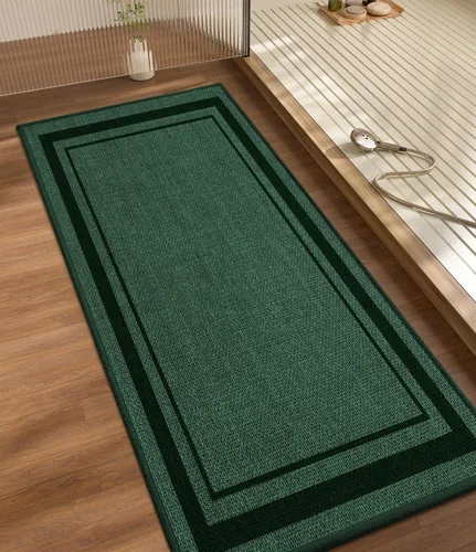 Vista 49 de chakme Juego de 2 alfombras de baño ultrafinas, absorbentes, antideslizantes, lavables a máquina, color beige oscuro, 17 x 24 pulgadas + tapete