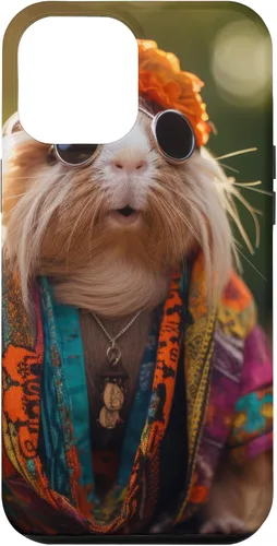 Vista 24 de iPhone 16 Boho Hippie Sunglasses Guinea Pig Case