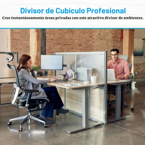 Vista 2 de NBF - Divisor de pared de panel de privacidad para cubículo, separador de habitación moderno, panel divisor de habitación portátil de pie sin