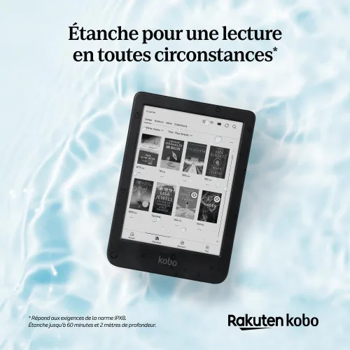 Vista 3 de Kobo Clara BW eReader Pantalla táctil antideslumbrante de 6 pulgadas con ComfortLight PRO Opción de modo oscuro Audiolibros Resistente al