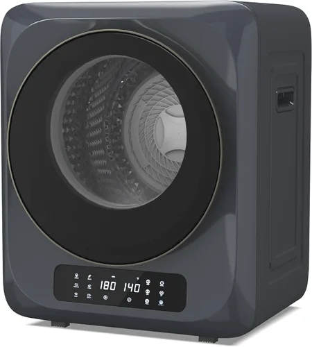 Vista 11 de VCJ Secadora de ropa portátil para apartamento, secadora de ropa eléctrica compacta de 10 libras con tambor de acero inoxidable, 1.5 pies cúbicos