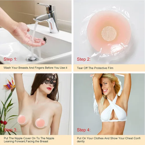 Vista 5 de Yalixuan Silicone Nipple Covers Breast Petals